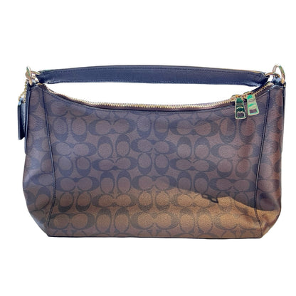 COACH Signature Canvas Mia Shoulder Bag Shoulder Bag Brown, Black Gold Hardware CO72