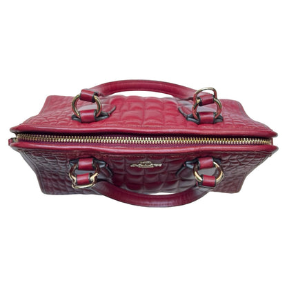 COACH Leather Unknown Satchel Dark Red Gold Hardware CO81
