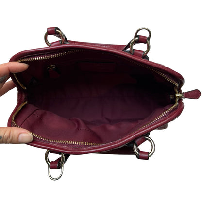 COACH Leather Unknown Satchel Dark Red Gold Hardware CO81