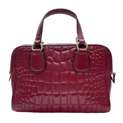 COACH Leather Unknown Satchel Dark Red Gold Hardware CO81