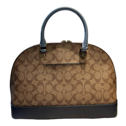 COACH Canvas and Leather Sierra Satchel Handbag Brown, Blue, Black Gold Hardware CO71