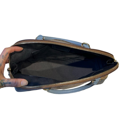 COACH Canvas and Leather Sierra Satchel Handbag Brown, Blue, Black Gold Hardware CO71