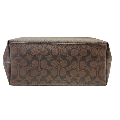 COACH Coated Canvas City Tote Tote Dark Brown, Black Gold Hardware Co92
