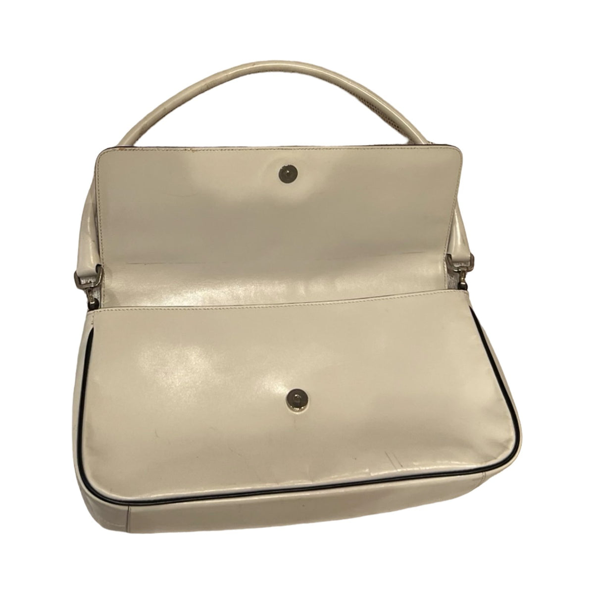PRADA Leather Shoulder Bag Shoulder Bag White Silver Hardware PR220