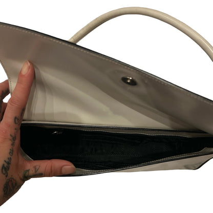 PRADA Leather Shoulder Bag Shoulder Bag White Silver Hardware PR220