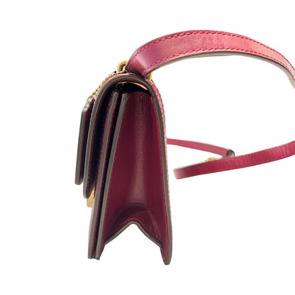 COACH Canvas and Leather Georgie Saddle Bag Shoulder Bag Maroon Gold Hardware CO49