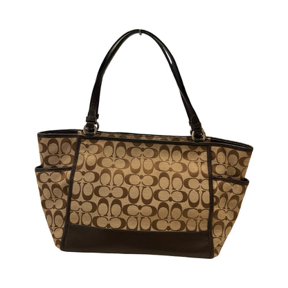 COACH Signature Canvas Signature Gallery Tote Tote Beige, Brown Silver Hardware CO76
