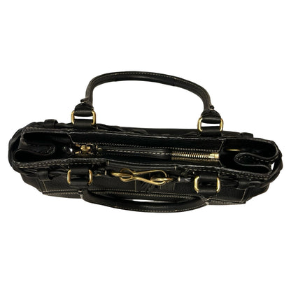 COACH Leather Hamptons Handbag Black Gold Hardware Co46