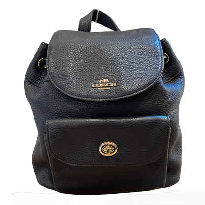COACH Leather West Backpack Backpack Dark Blue Gold Hardware CO58