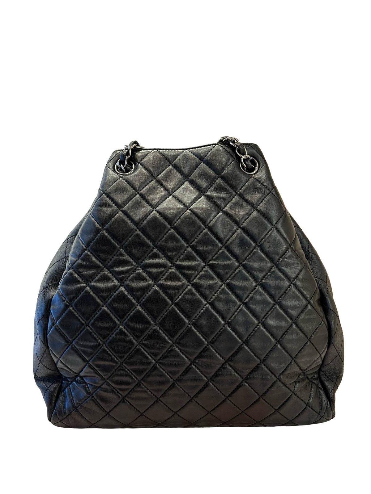 CHANEL Lambskin Quilted Backpack Backpack Black Silver Hardware TM1