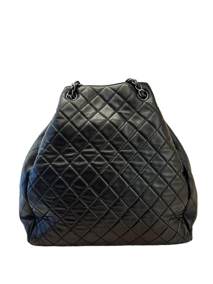 CHANEL Lambskin Quilted Backpack Backpack Black Silver Hardware TM1