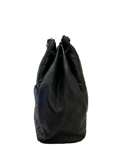 CHANEL Lambskin Quilted Backpack Backpack Black Silver Hardware TM1