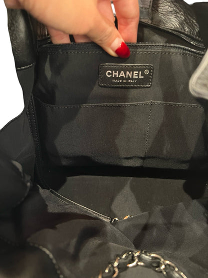 CHANEL Lambskin Quilted Backpack Backpack Black Silver Hardware TM1