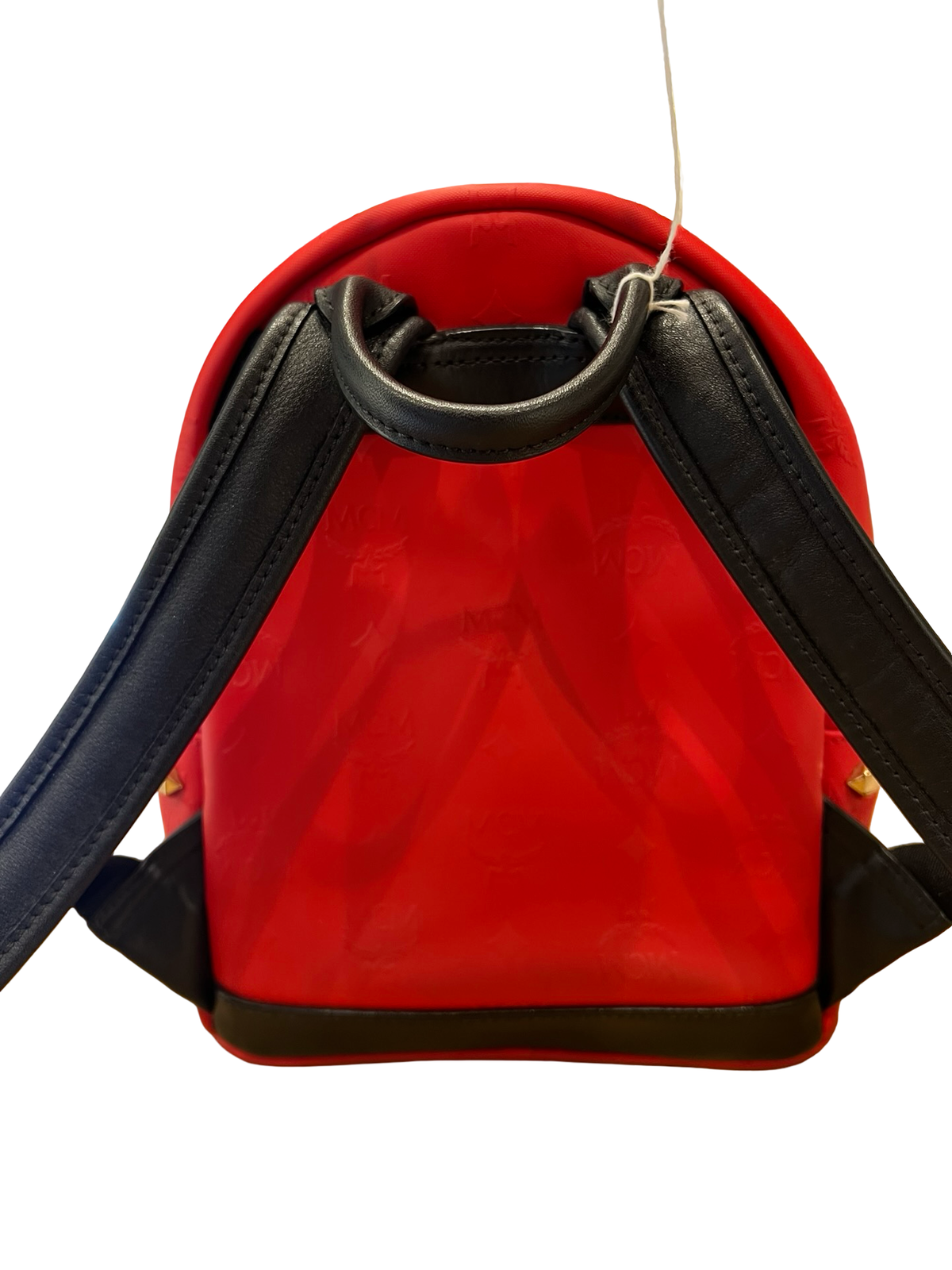 MCM Visetos Stark Backpack Backpack Red Gold Hardware MC173