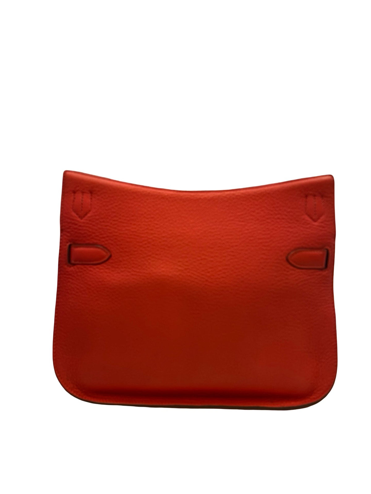 HERMES Clemence Kelly Danse Shoulder Bag Orange-Red Silver Hardware He496
