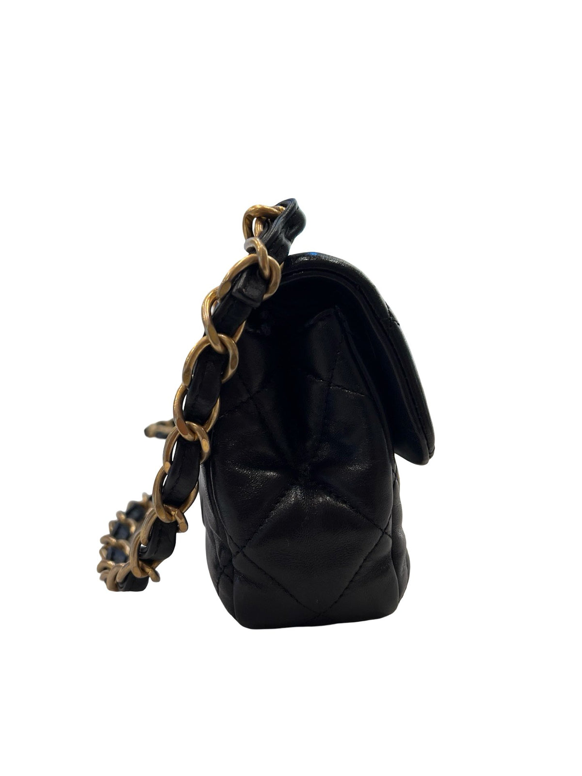 CHANEL Lambskin Mini Classic Flap Bag Shoulder Bag Black Gold Hardware Ch2294