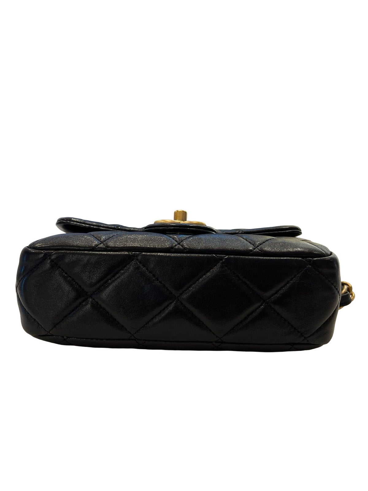 CHANEL Lambskin Mini Classic Flap Bag Shoulder Bag Black Gold Hardware Ch2294