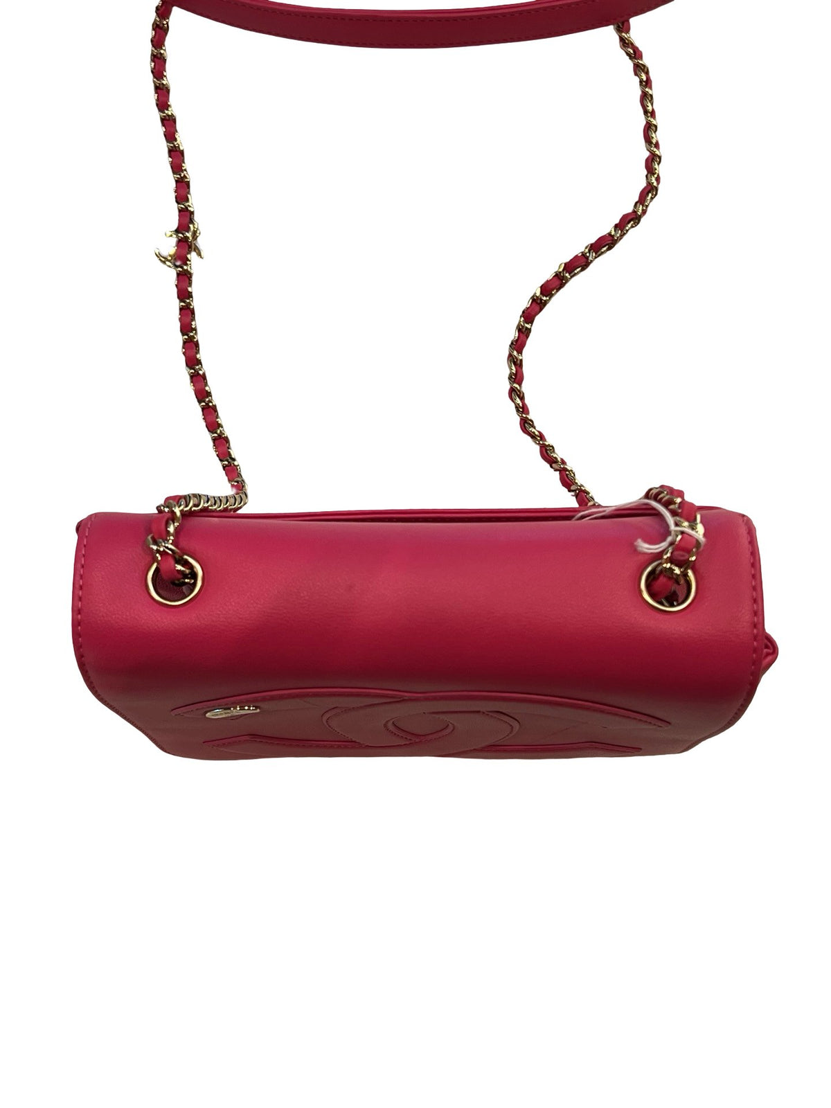 CHANEL Calfskin Embossed CC Flap Bag Shoulder Bag Fuchsia Gold Hardware Ch2297