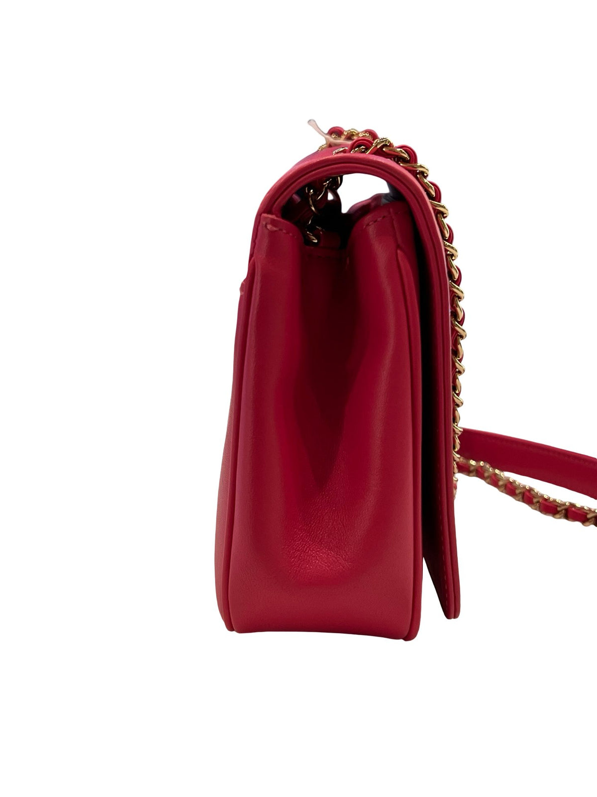 CHANEL Calfskin Embossed CC Flap Bag Shoulder Bag Fuchsia Gold Hardware Ch2297