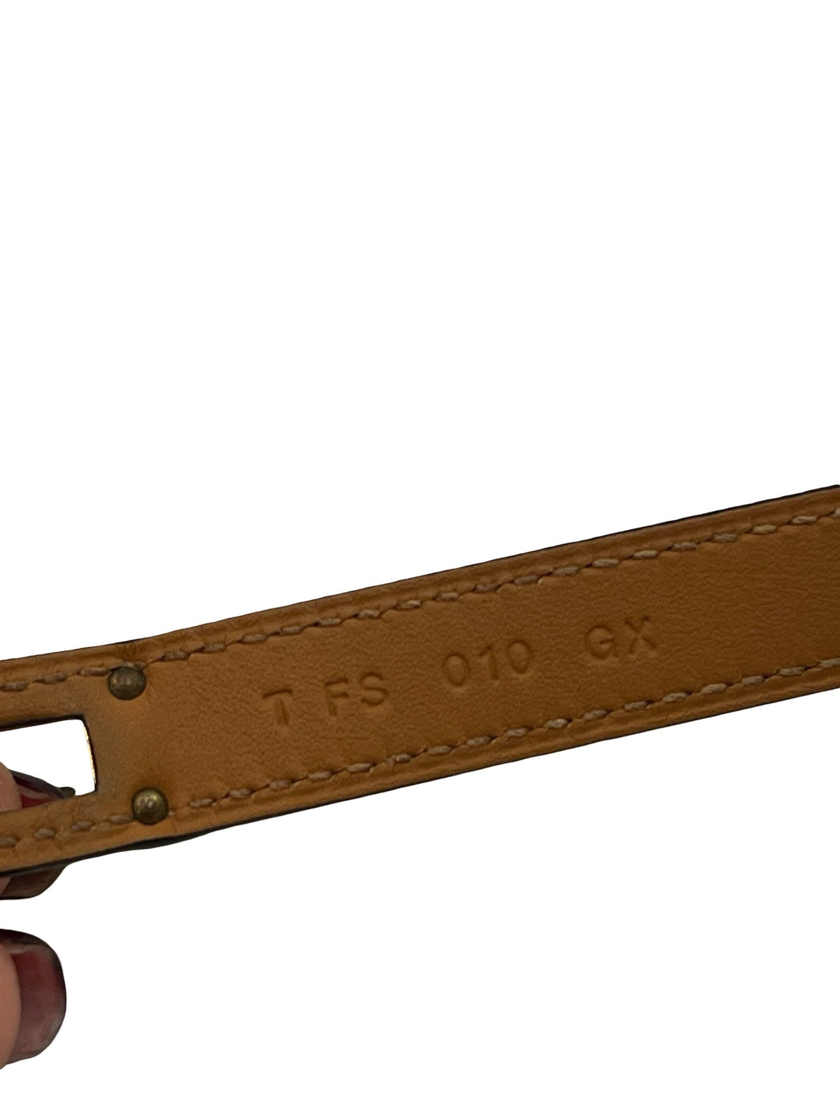 HERMES Leather Kelly Double Tour Bracelet Blue Gold Hardware He498