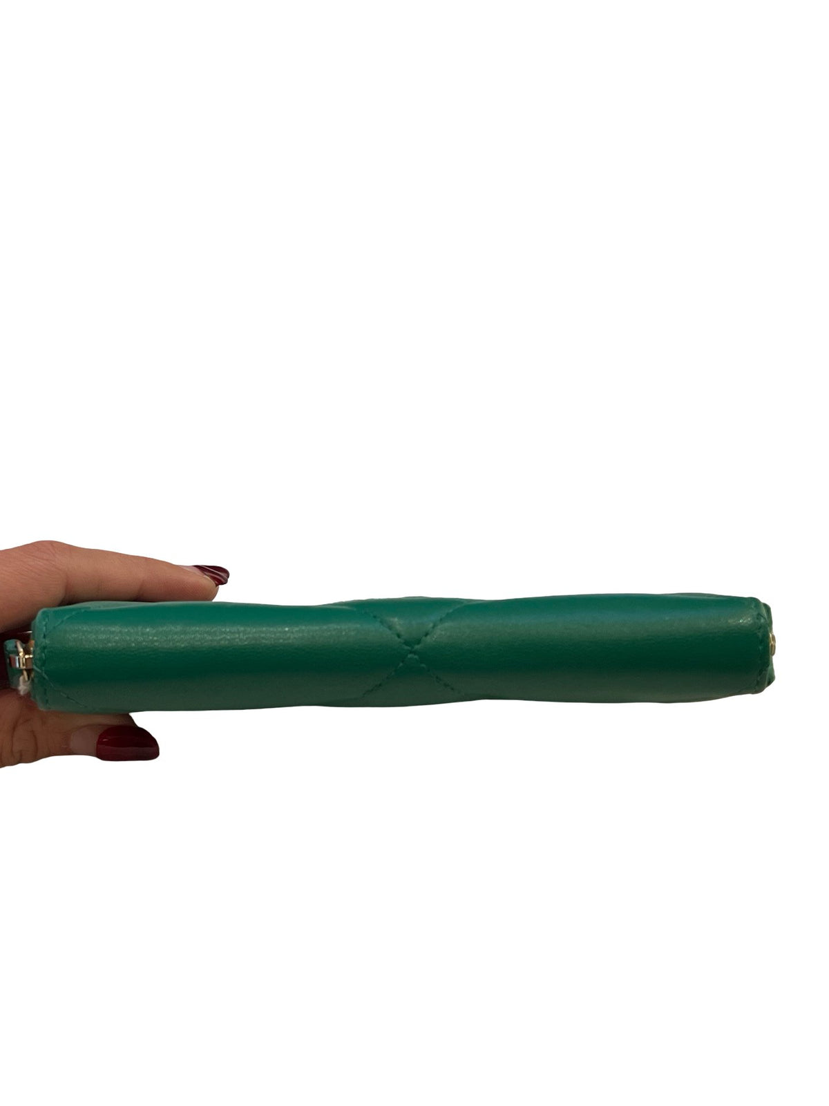 CHANEL Lambskin Chanel 19 Long Zipped Wallet Wallet Green Gold Hardware Ch2298