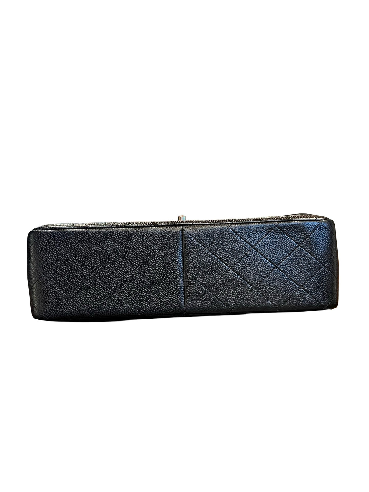 CHANEL Caviar Classic Flap Jumbo Shoulder Bag Black Silver Hardware Ch2300