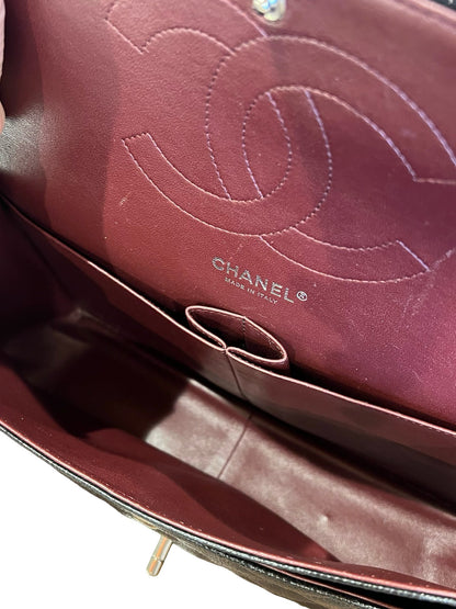 CHANEL Caviar Classic Flap Jumbo Shoulder Bag Black Silver Hardware Ch2300