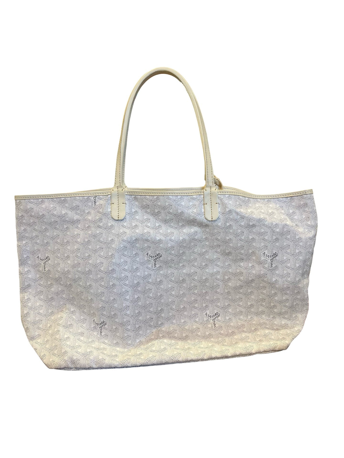 NJ Goyardine Saint Louis PM Tote White, Grey Silver Hardware Nj178