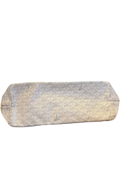 NJ Goyardine Saint Louis PM Tote White, Grey Silver Hardware Nj178