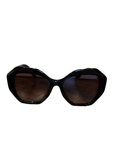 NJ Acetate SPR 16W-F Black (frame), Gradient Brown (lenses) Silver-tone Hardware Nj181
