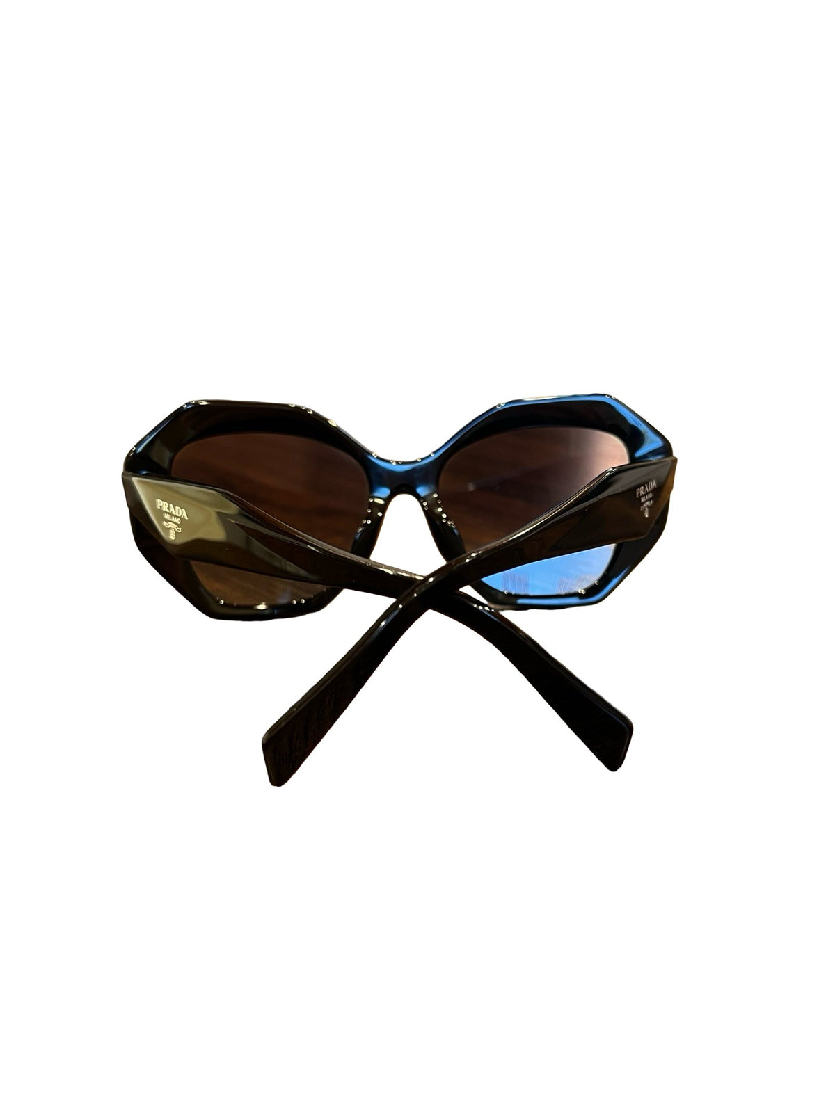 NJ Acetate SPR 16W-F Black (frame), Gradient Brown (lenses) Silver-tone Hardware Nj181