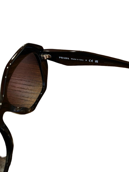 NJ Acetate SPR 16W-F Black (frame), Gradient Brown (lenses) Silver-tone Hardware Nj181