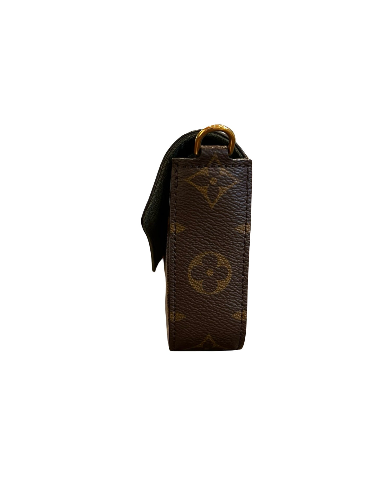 NJ Monogram Canvas Felicie Strap & Go Shoulder Bag Brown, Khaki Gold Hardware Nj189