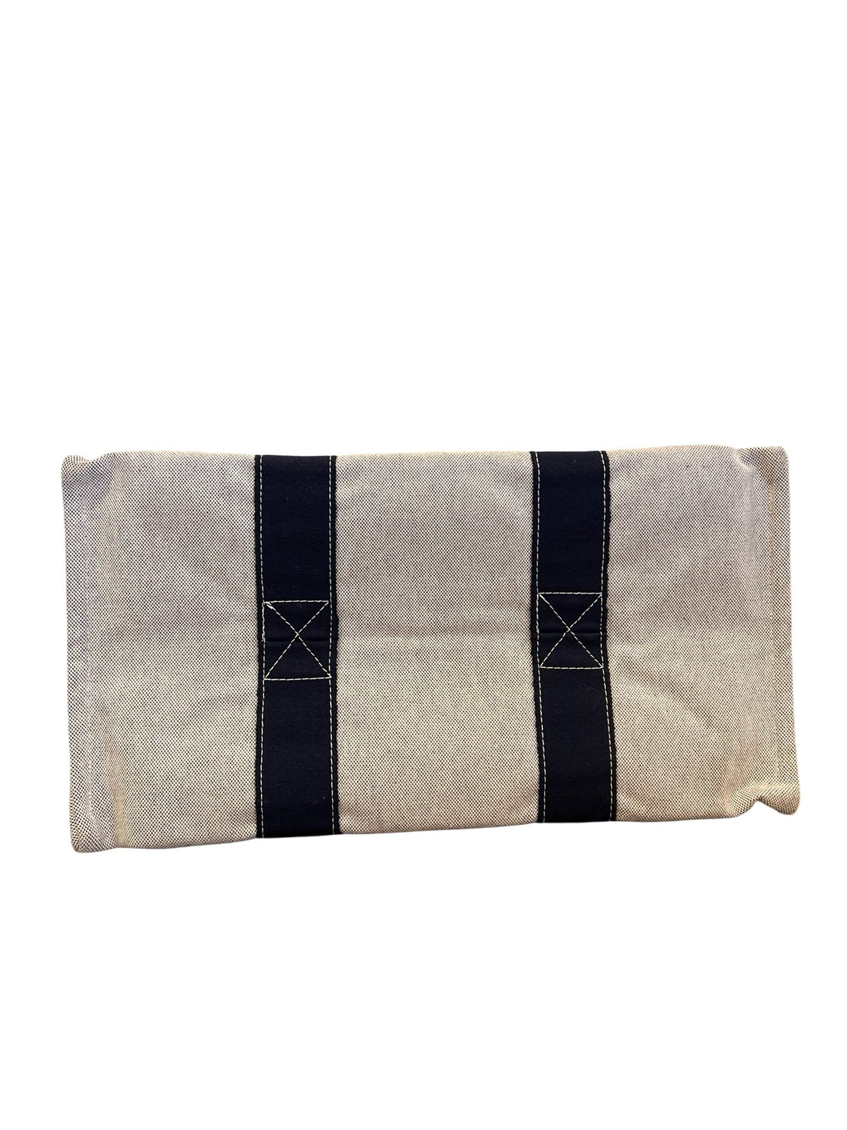 NJ Canvas Fourre Tout MM Tote Gray, Navy Blue Silver Hardware Nj192