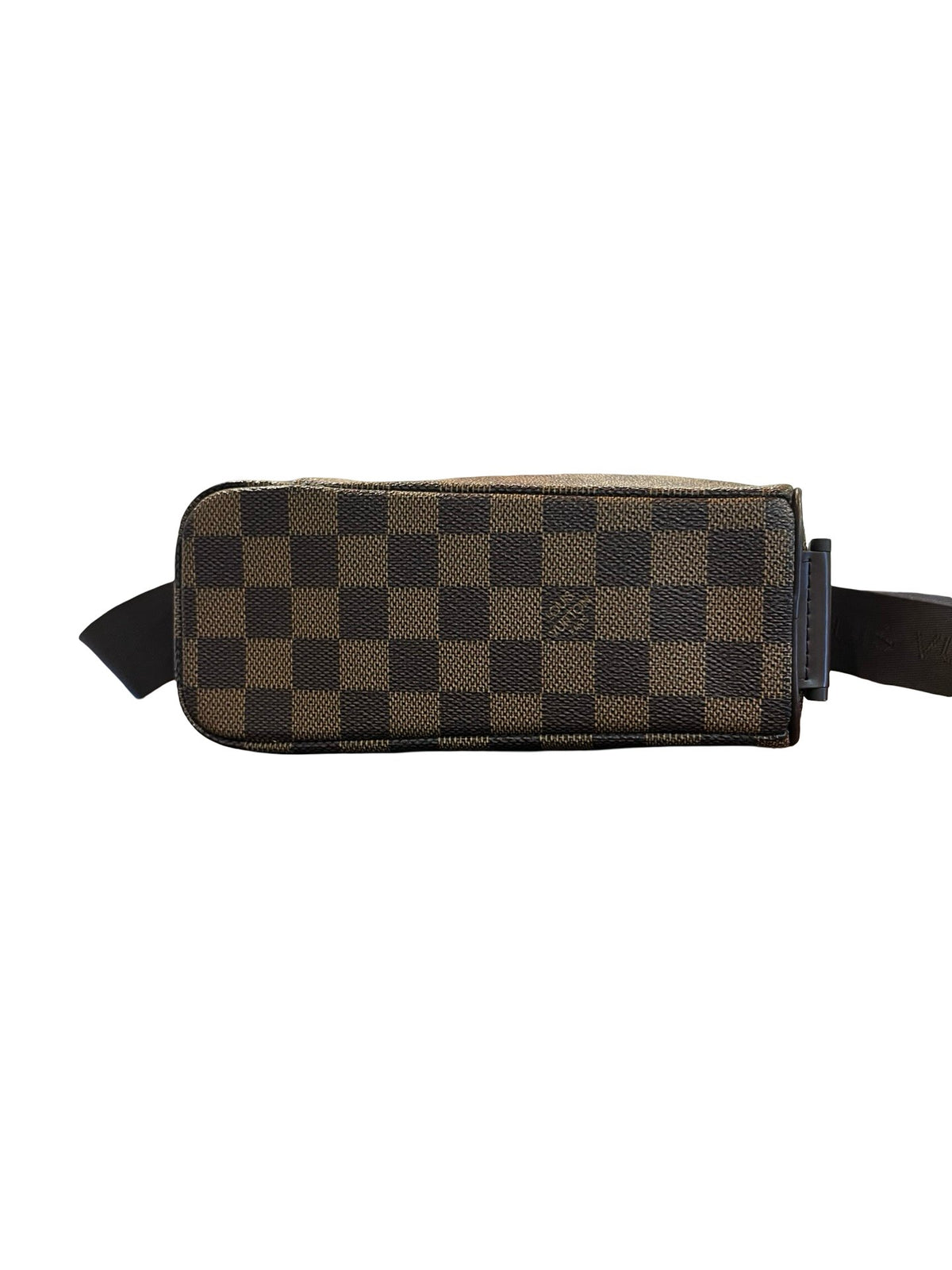 LOUIS VUITTON Damier Ebene Olav PM Shoulder Bag Brown, Red Gold Hardware Lo2388