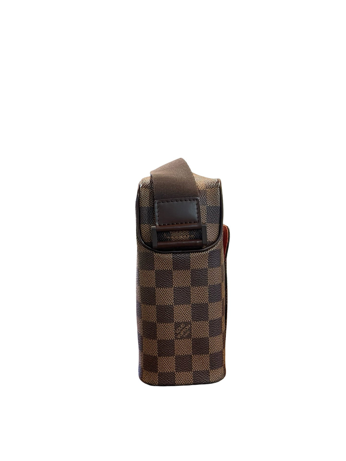 LOUIS VUITTON Damier Ebene Olav PM Shoulder Bag Brown, Red Gold Hardware Lo2388