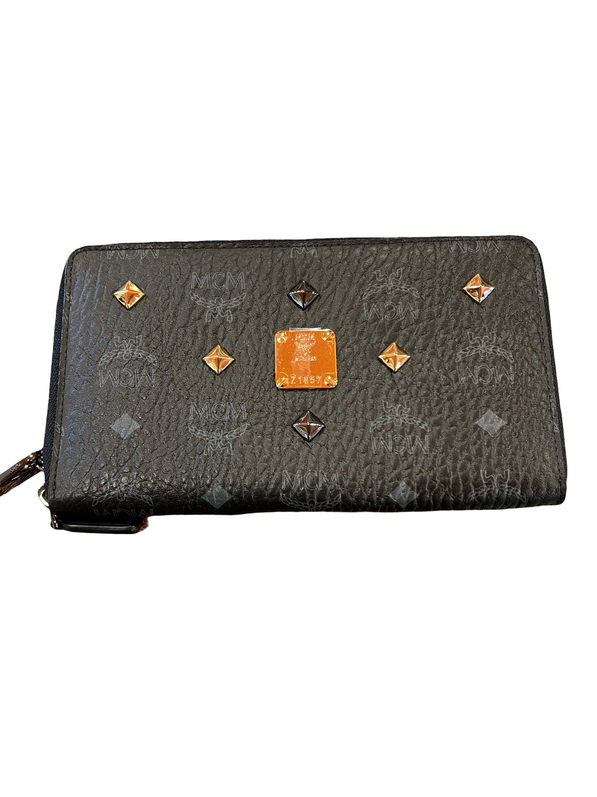 NJ Visetos Visetos Zip Around Wallet Wallet Black Mixed-tone Hardware Nj188