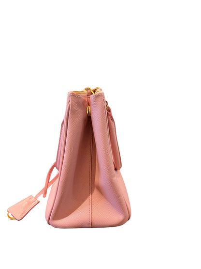NJ Saffiano Galleria Bag Handbag Pink Gold Hardware Nj180