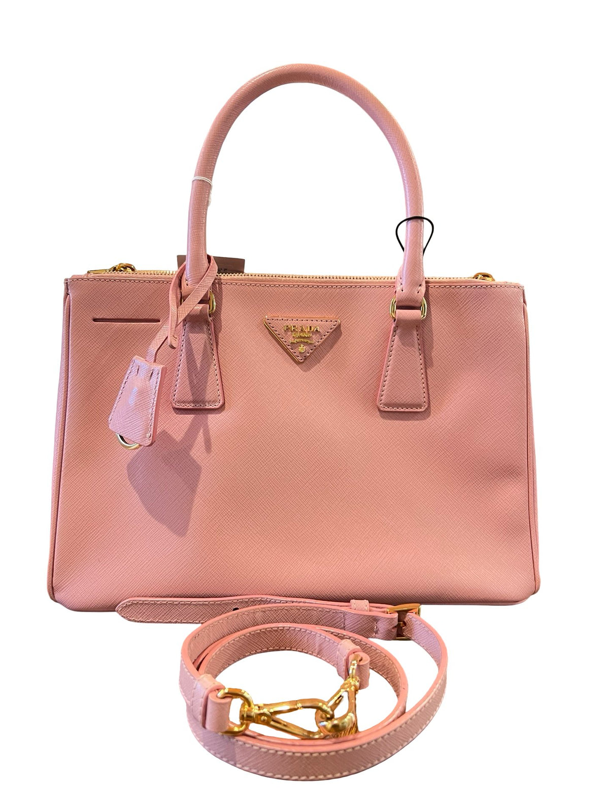 NJ Saffiano Galleria Bag Handbag Pink Gold Hardware Nj180
