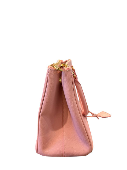 NJ Saffiano Galleria Bag Handbag Pink Gold Hardware Nj180