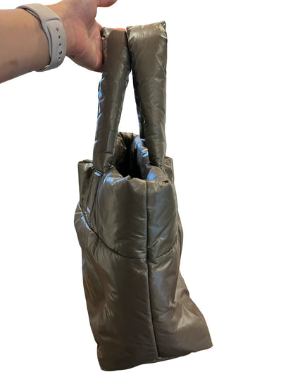 NJ Nylon Coco Cocoon Tote Tote Taupe Silver-tone Hardware Nj177