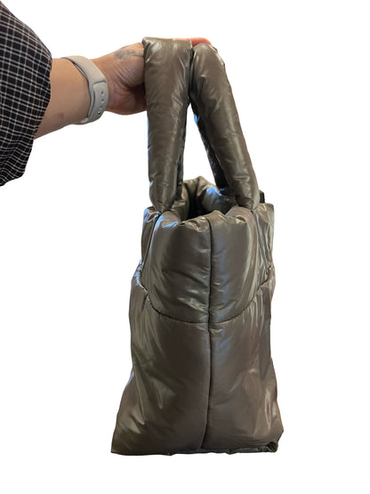 NJ Nylon Coco Cocoon Tote Tote Taupe Silver-tone Hardware Nj177