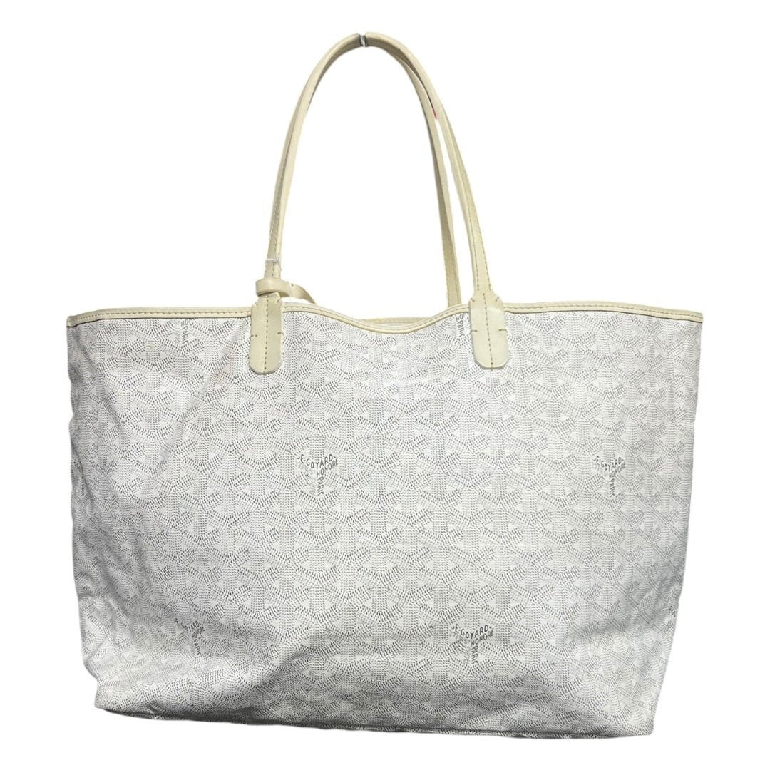 GOYARD Goyardine Canvas St. Louis GM Tote Bag White and Light Beige Silver Hardware GO30