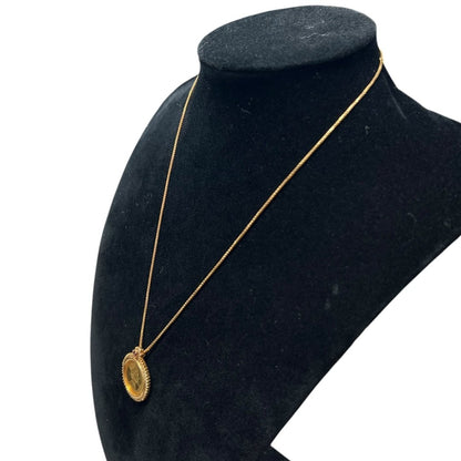UNBRANDED Accessory Gold Coin Necklace Gold, Red Gold-tone Hardware je54