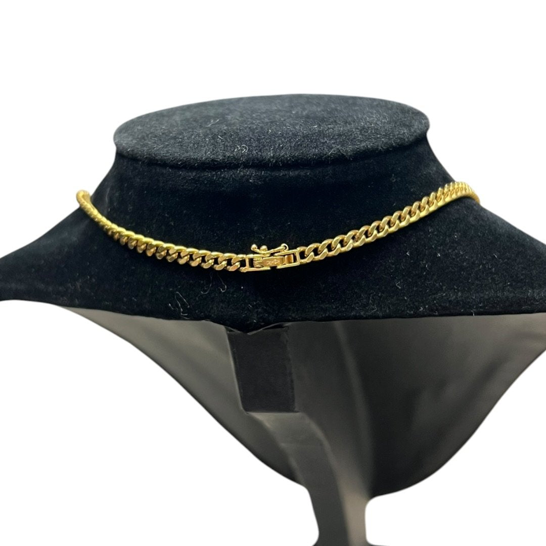 UNBRANDED Accessory 18K Gold Curb Chain Necklace Gold Gold Hardware je51