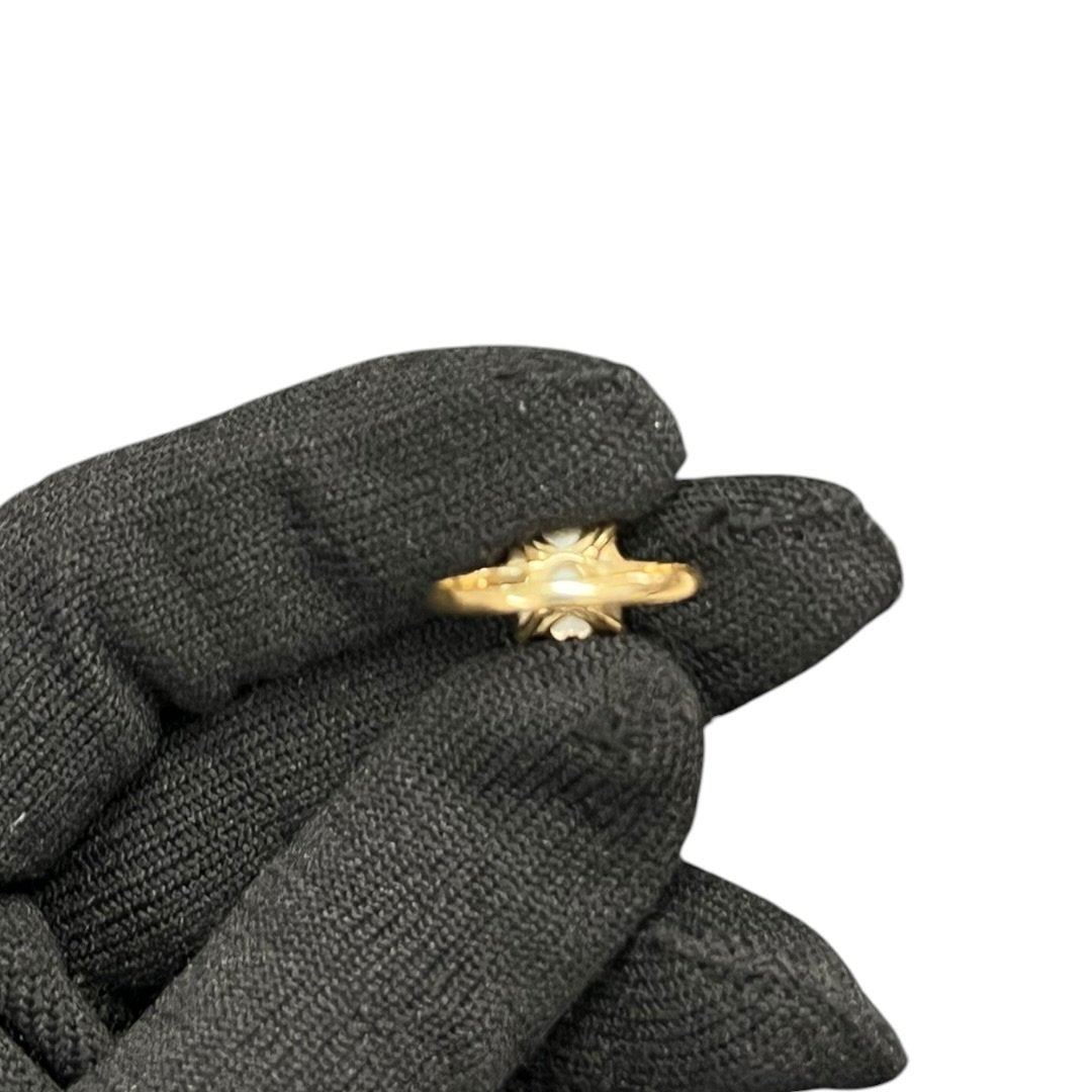 UNBRANDED Accessory K18, Pearl Ring Cream, Yellow Gold Yellow Gold je44