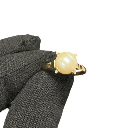UNBRANDED Accessory K18, Pearl Ring Cream, Yellow Gold Yellow Gold je44