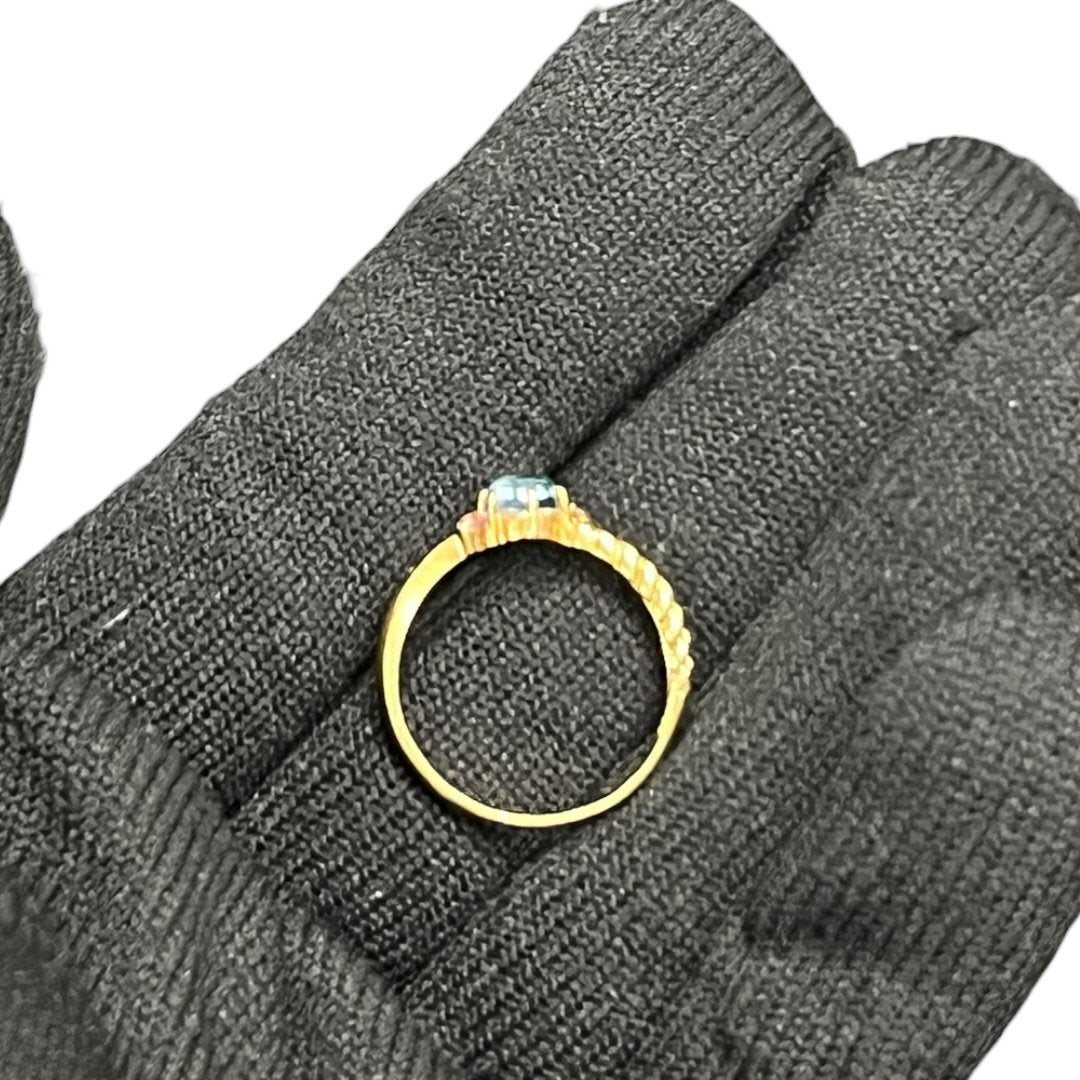 UNBRANDED Accessory Gold, Gemstones Ring Gold, Light Blue, Pink Gold Hardware je43