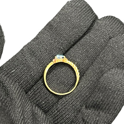 UNBRANDED Accessory Gold, Gemstones Ring Gold, Light Blue, Pink Gold Hardware je43
