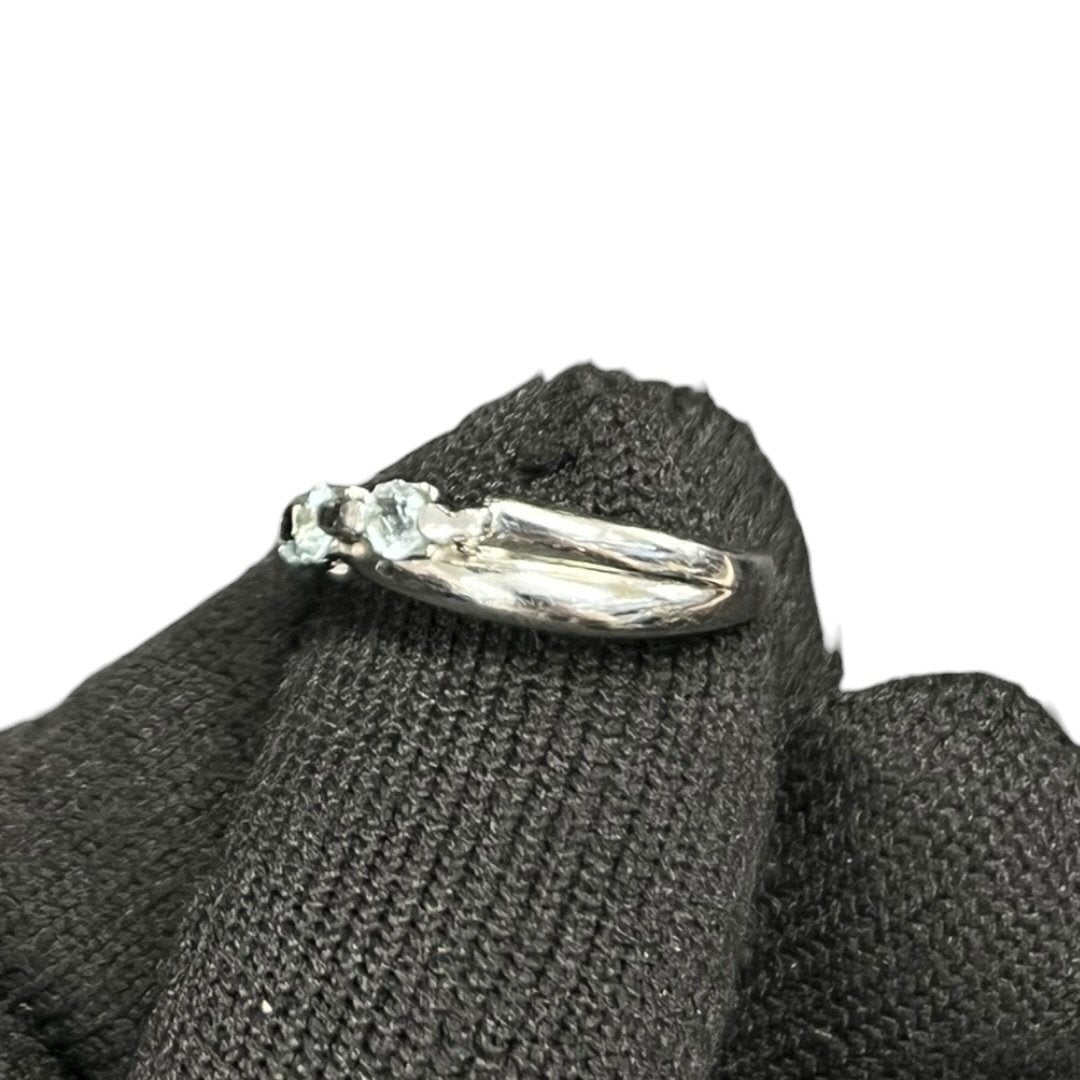 UNBRANDED Accessory Platinum, Aquamarine Ring Silver, Light Blue Silver Hardware je39